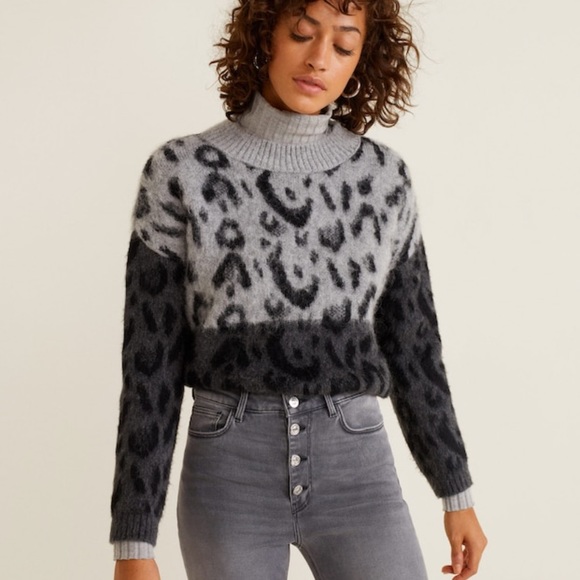 Mango Sweaters - Mango Leopard Texture sweater